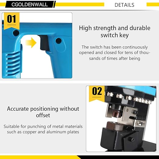 CGOLDENWALL 1200W Hydraulic Hole Punch Electric Hydraulic Hole Punching Tool Hole Digger for Steel Plate Iron Plate Aluminum Plate CE&ROHS Certificate 110V