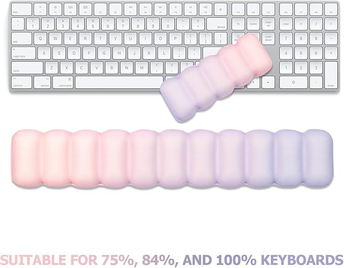 Keyboard and Mouse Wrist Rest Set - Ergonomic Cute Wrist Rest for Keyboard, Wrist Support for Mouse, Soft Memory Foam Wrist Support for Laptop, Mac, Office, Work, Gaming