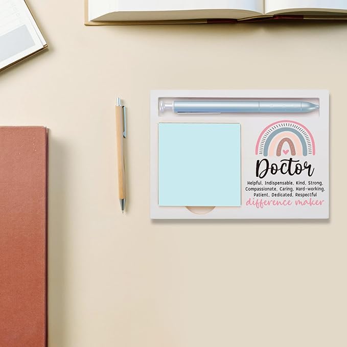 Doctor Office Supplies Sticky Note Holder Decor, Doctor Thank You Appreciation Gifts for Women Self-Stick Note Pad Holders W2B14