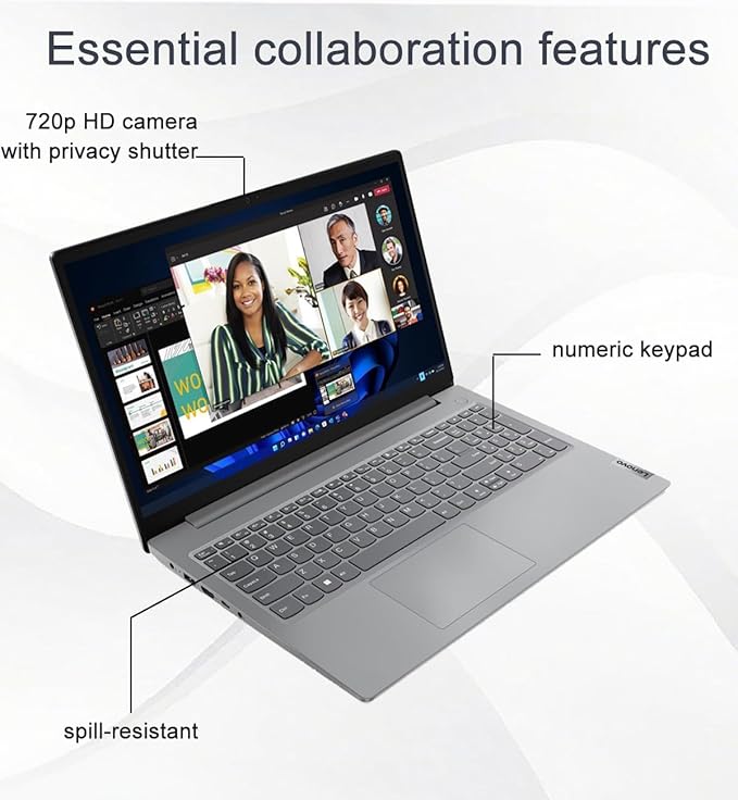 Lenovo Laptop V15 for Business and Student (15.6" FHD Anti-Glare, AMD Ryzen 5 7520U (> Intel i5-1235U), 16GB DDR5 RAM, 1TB SSD), Numeric Keypad, Webcam w/Shutter, Ethernet, Wi-Fi 6, HDMI, Win 11 Pro