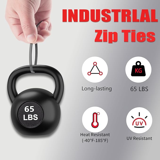 12 Inch Garden Green Zip Ties (2500 Pack), 65 LBS Tensile Strength, Self-Locking Nylon PA66 UV Resistant Cable Ties for Indoor and Outdoor Use