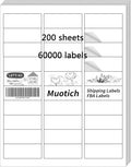 1" X 2-5/8" Address Labels,30 UP Shipping Label for Laser/Inkjet Printers,White Blank Mailing Label,30 Labels per Sheet(2000 Sheets)