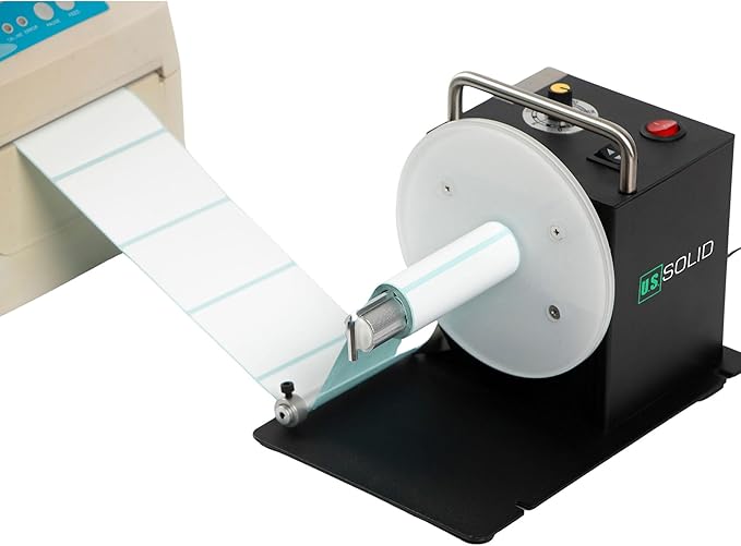 U.S. Solid Automatic Label Rewinder Machine, 1"/1.5" Core Holder, Max Label Width 3.15", Bidirectional Rewinding