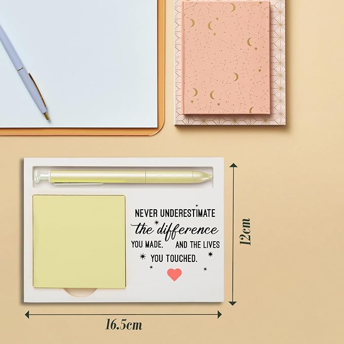 Never Underestimate The Difference You Made Appreciation Thank You Retirement Leaving Gift for Employee Coworkers Friends Boss Teacher Mentor Self-Stick Note Pad Holders ZBA16