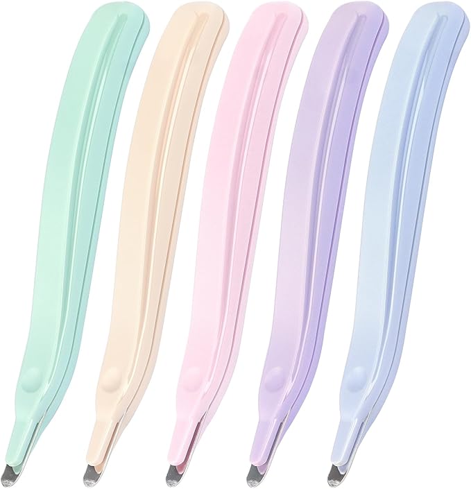 Professional Magnetic Staple Remover Puller Staples Remover Staple Removal Tool for School Office Home 5 Pack (Purple/Blue/Light Green/Orange/Pink)