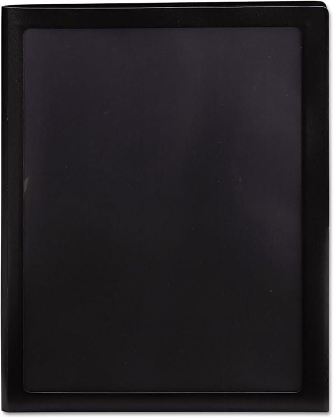 Smead Frame View Poly Two-Pocket Folder, Letter Size, Black, 5 Per Pack (87705) (Pack of 1)