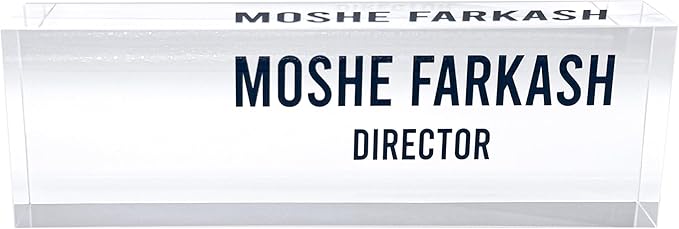 Artblox Office Desk Name Plate Personalized | Custom Name Plates for Desks with Your Logo On Clear Acrylic Glass - (8" x 2.5")