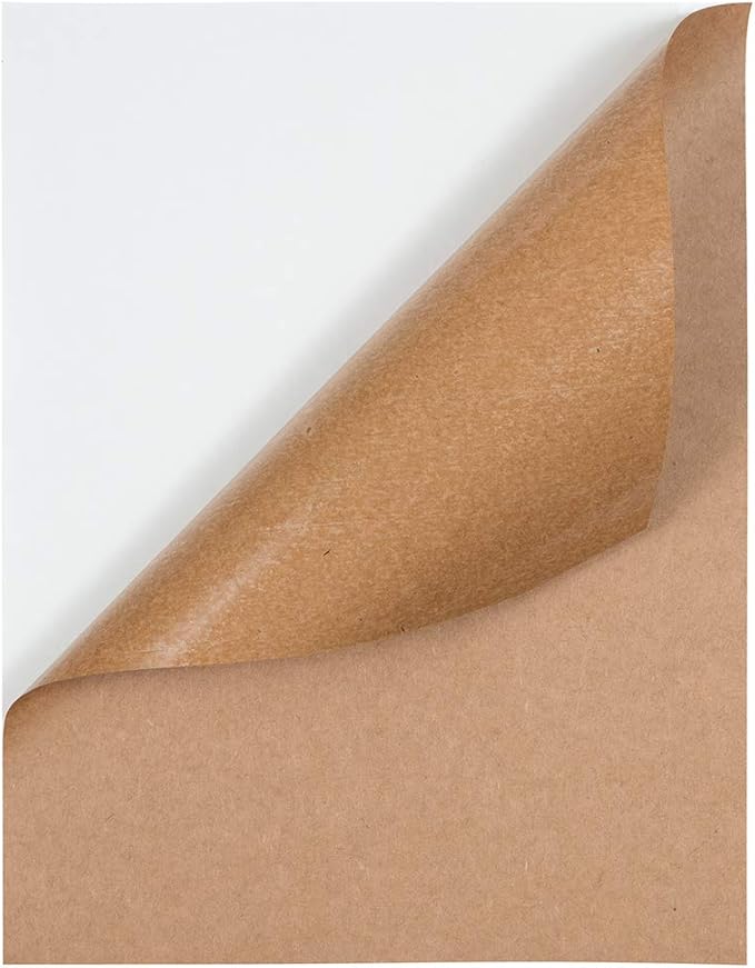 JAM PAPER Full Sheet Shipping Labels - Printable Sticker Paper - 8 1/2 x 11 - Brown Kraft - 10 Full Pages/Pack