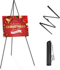 Thicken Display Easel Stand for Wedding - 63" Instant Tripod Collapsible Portable Sturdy Floor Easel - Easy Folding Adjustable Poster Metal Stand for Signs, Display Show, Artist, Art, Painting - Black