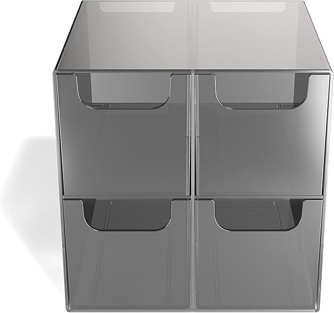 TRU RED Staples TR58201 4 Compartment Plastic Desktop Organizer, Smoke