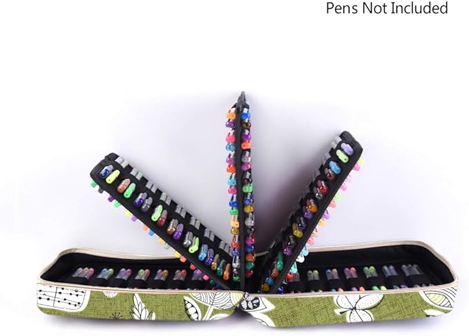 qianshan 202 Colored Pencils Pencil Case - 136 Color Gel pens Pen Bag or Marker Organizer - Universal Artist Use Supply Zippered Large Capacity Slot Super Big Professional Storage Dandelion