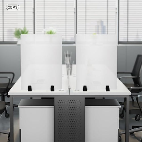 2 Pack Desk Privacy Panels,Modern Dual Frosted Plexiglass 24 x 18 inch Desk Privacy Panels,Acrylic Cubicle Desk Dividers,Office Partitions (24 in x 18 in)