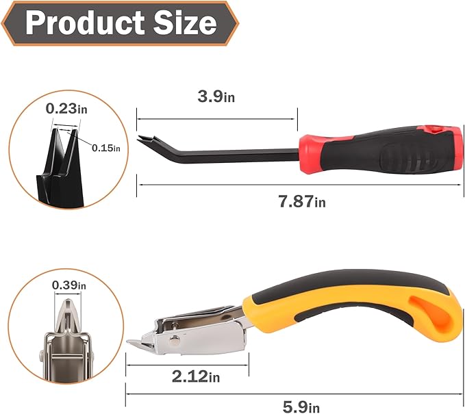 Upholstery Staple Remover Heavy Duty Staple Remover Tool for Floor,Carpet,Wood,Construction,Furniture,Also Used in A Variety of Nailed Picture Frames and Wooden Boxes (M-2P)