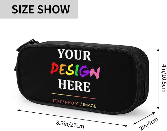 Custom Pencil Case for Kids with Name Photo Text, Personalized Pencil Box for Women Men, Customize Pen Pouch Organizer School Supplies for Teen Students