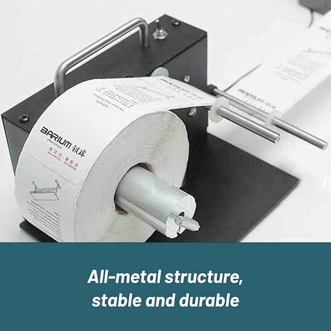 0-7.1" Width Electric Label Rewinder, Automatic Synchronization Bidirectional Rewinding Machine 1.57" Dia Paper Core Holder Rewind 1-8"/s Adjustable Sticker Rewinder for Printer Bar Code Tags