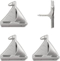 Sailboat Push Pins - Silver Sailing Pins - for Cork Board, Maps, or Lapel Pin Use - Designed in USA - Set of 4