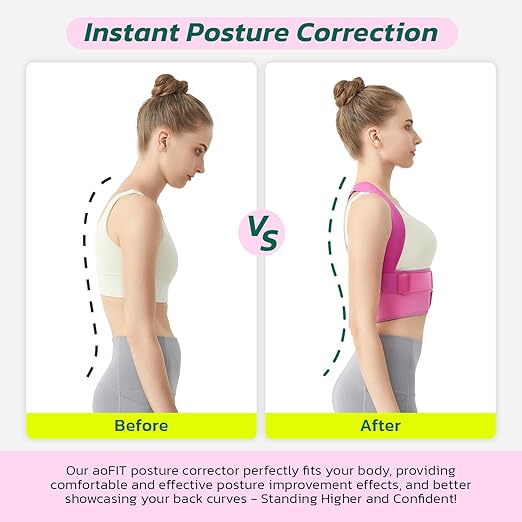 Posture Corrector for Women - Lightweight and Breathable Back Brace for Pain Relief, Rounded Shoulders and Hunchback, Compact & Portable with Fashionable Design, Invisible Under Clothes Black L