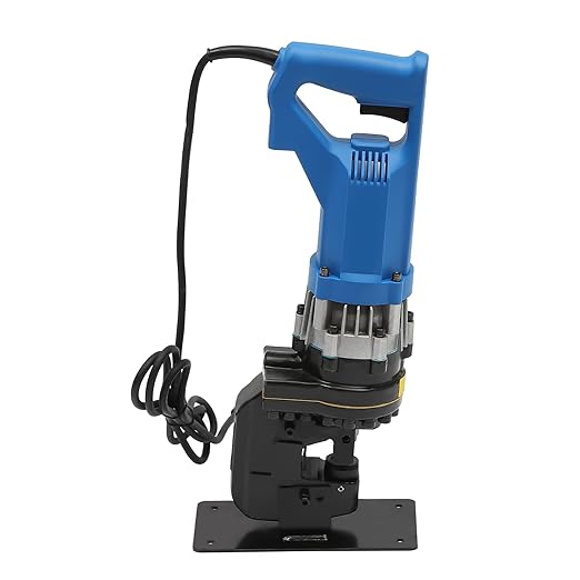 1600W Electric Hydraulic Hole Puncher, Steel Punch Machine with Impact Head 5 Set Dies and Knob Pressure Relief Valve, Portable Punching Machine for Iron Copper Aluminum Plate Angle Steel