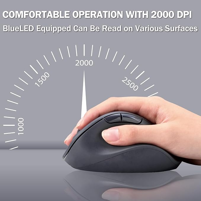ELECOM Wireless Ergonomic Shape Mouse, 2.4GHz with Mini USB Receiver, Silent Click, Right Hand 2000DPI, 5 Buttons, Optocal Sensor, Compatible with PC, Mac, Laptop, EX-G, Lsize Black (M-XGL30DBSKBK)