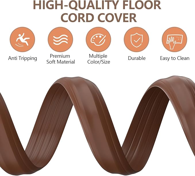 AGPTEK Heavy Duty Floor Cable Cover Cable Protector, 6.5 Ft Floor Cord Protector 3 Channels Floor Cord Cover (Mid Channel 0.93") Contains Cords, Cables and Wires, Good for Office, Home, or Outdoor