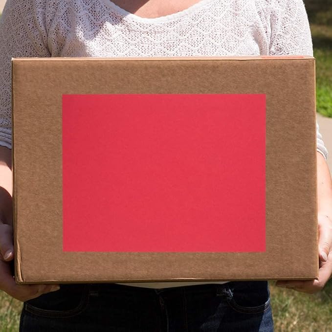 JAM PAPER Full Sheet Shipping Labels - Printable Sticker Paper - 8 1/2 x 11 - Red - 10 Full Pages/Pack