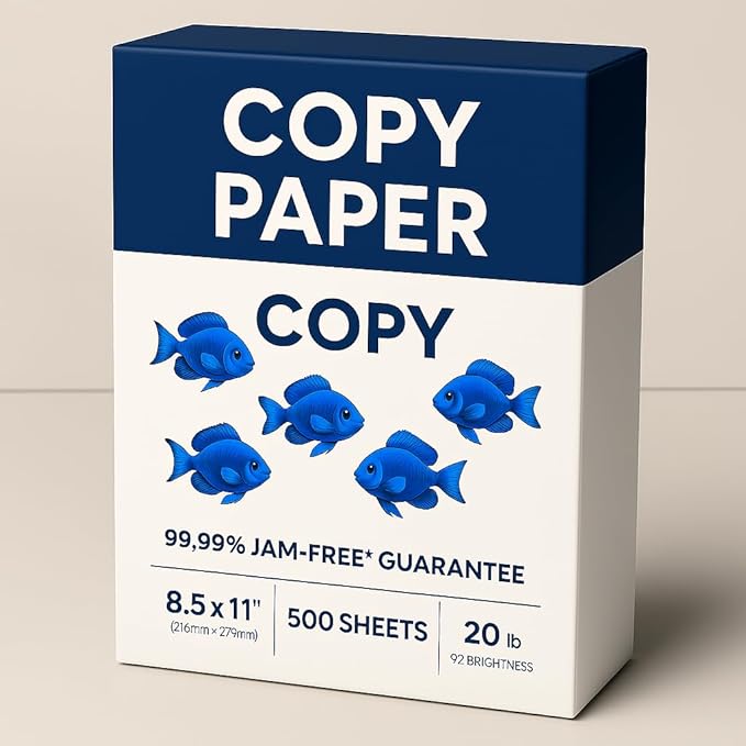 Multipurpose Copy Paper, 8.5 x 11 inches, 500 Sheets, 20 lb, 92 Brightness, 99.99% Jam-Free-, MADE IN USA