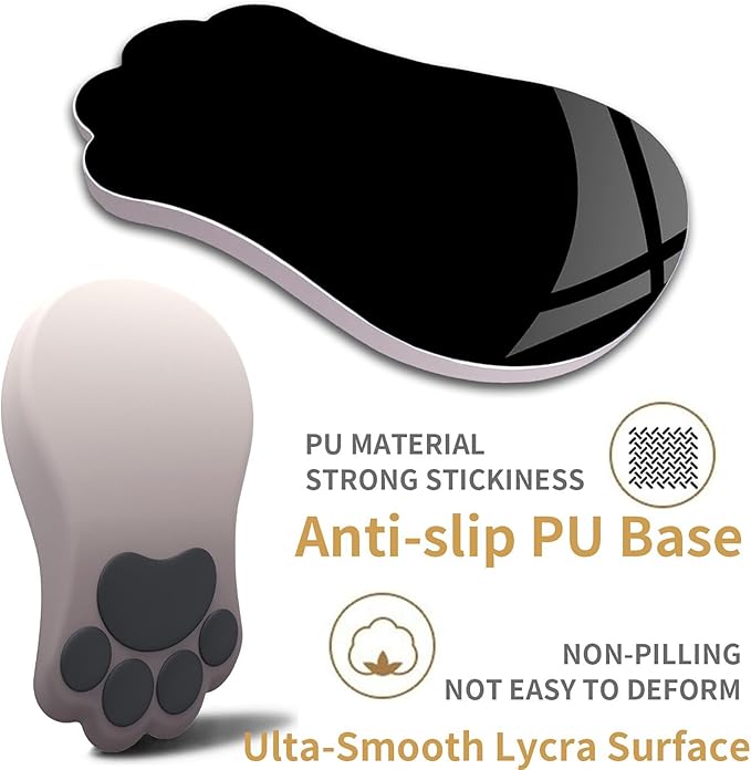 L-SPOUTTO Ergonomic Mouse Pad with Wrist Rest,Cute Cat Paw Mousepad Wrist Support,Comfortable Massage Design Computer Pain Relief Mouse Pad with Non-Slip PU Base for Desk Laptop Gaming,Gradual Brown