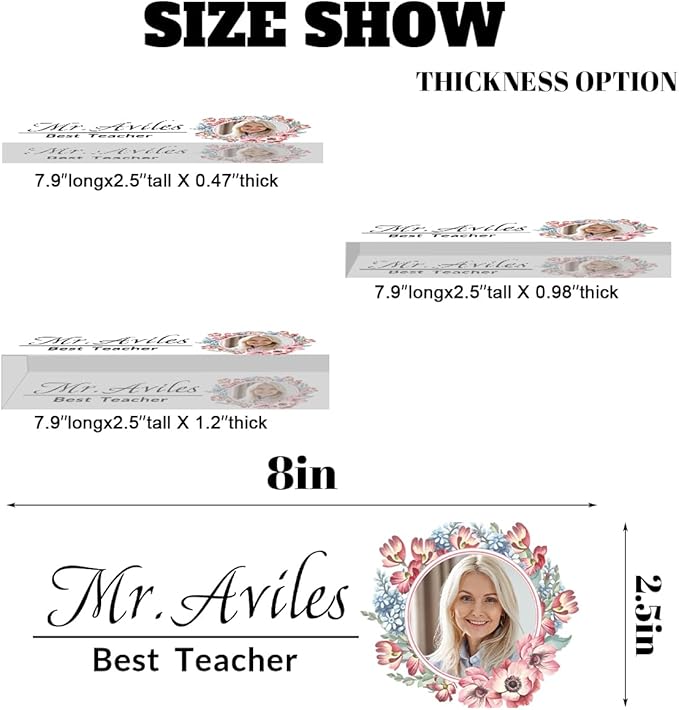 Office Desk Name Plate Personalized, Custom Name Plates for Desks on Acrylic Glass, Office Desk Decor Nameplate, Desk Accessories, Personalized Office Gift for Boss Coworkers (Bust Shot) 731