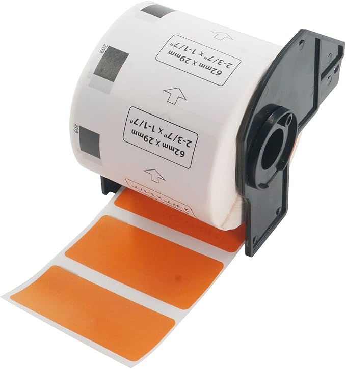 BETCKEY - Small Address/Barcode Labels Replacement for Brother DK-1209 (2.4 in x 1.1 in), Compatible with Brother QL Label Printers [1 Rolls/800 Labels, Orange]