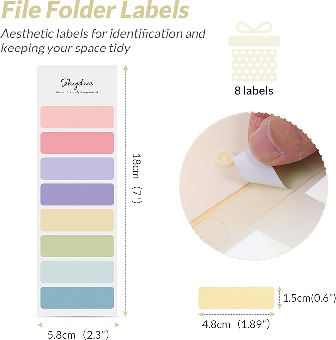 SKYDUE Expanding File Organizer with 5 Pockets, Accordion File Folders with Labels, Portable Document Paper Bill Receipt Organizer, Home College School Office Supplies, Letter Size,Apricot