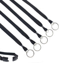 Specialist ID Bulk 25 Pack - Heavy Duty Breakaway Lanyards for Keys and Id's with Key Chain Split Ring - Break-Away Clasp and Keychain Keyring/ID Holder Attachment at Bottom (Black)…