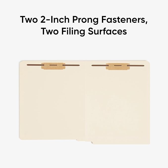 Smead Shelf-Master End Tab Fastener File Folders, 25 Count, Manila, Reinforced Straight-Cut Tabs, Letter Size (34114) (Pack of 10)