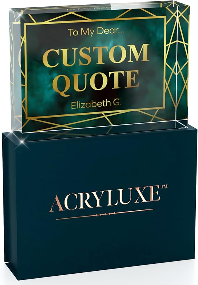 Personalized Gifts, Custom Quote Block Letter Board,Crystal-Clear Acrylic with Gift Box,17 Styles, Holiday and Christmas Gift for Mom, Dad, Girlfriend, Him or Her, Husband, Wife (5"x7, Affluent)