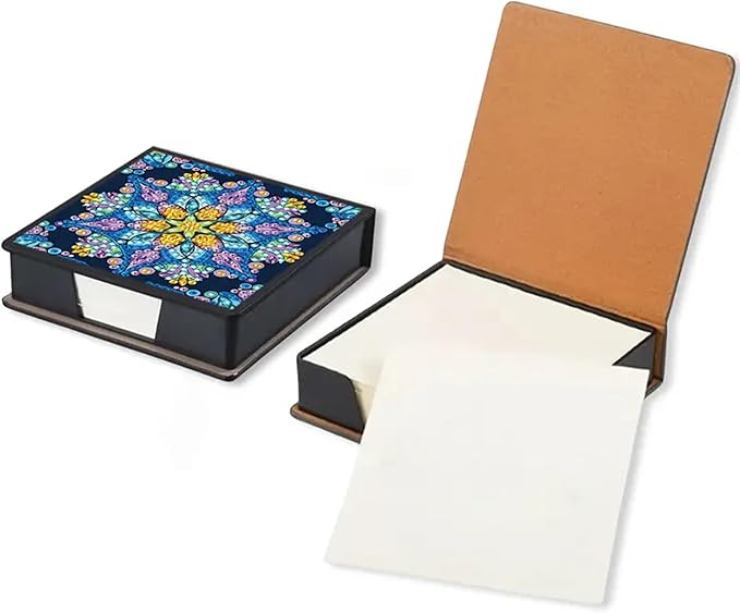 Mandala Diamond Painting Kit Note Box,Flower Memo Paper Storage Box Diamond Art,Sticky Note Holder Diamond Art,Diamond Painting Memo Pad For Office Desk. (Mandala)