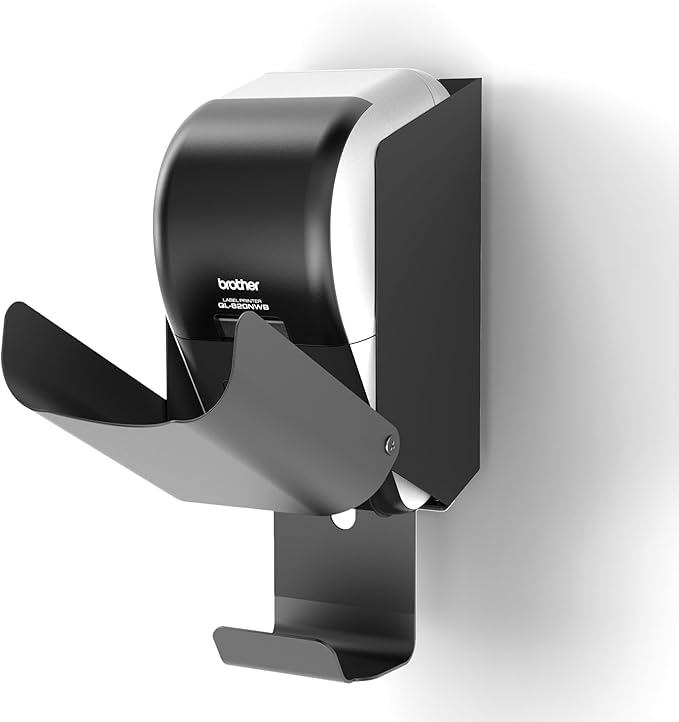 SPROCKET Wall Mount for Brother QL-810W, QL-820NWB or QL-820NWBc Label Printer (Black)