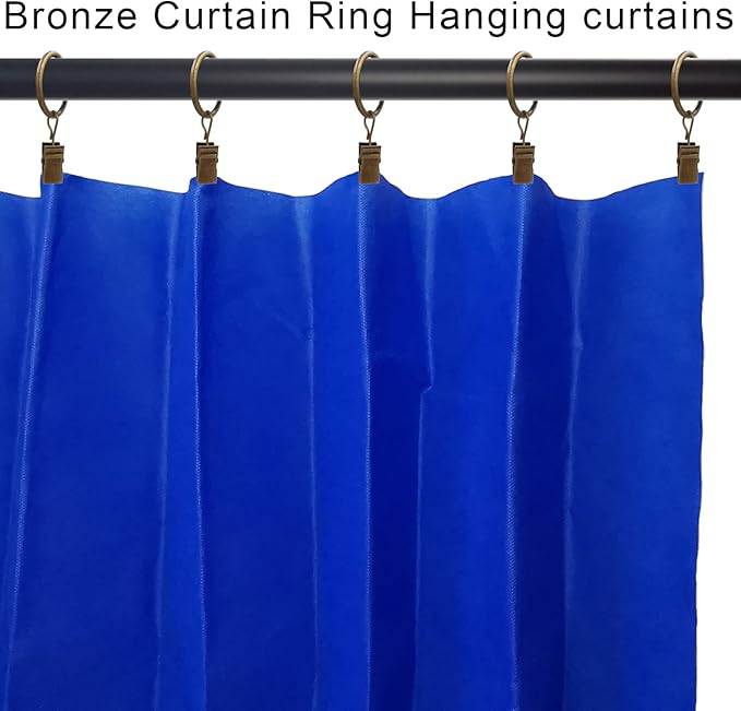 LLPJS 100 Pack Curtain Rings with Clips, Curtain Clip Rings Hooks, Bow Hanger Clips for Hanging Drapery Drapes Bows, Ring 1 inch Interior Diameter, Fits up to 5/8" Rod, Bronze