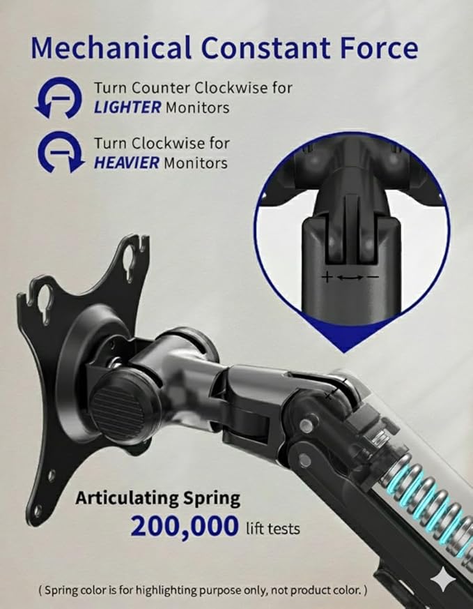 Triple Monitor Mount, Holds Screens up to 40 Inches and 25 lbs, Fully Adjustable 3 Monitor Desk Mount with C-Clamp and Grommet Base, Aluminum, Black