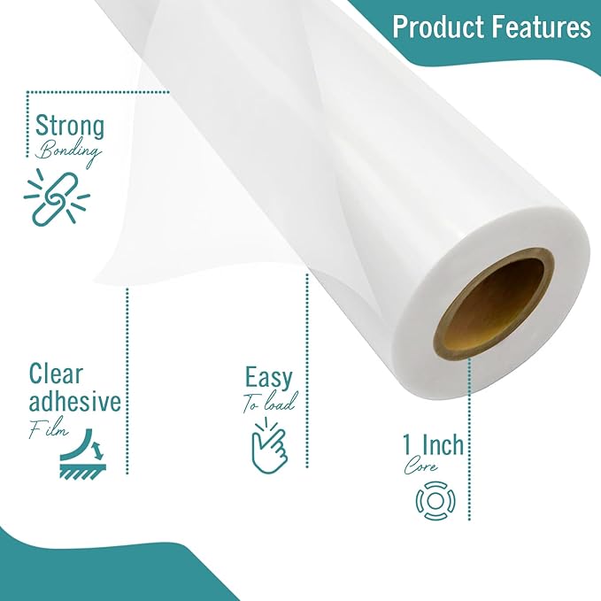 Laminating Film - 2 Pack Glossy Thermal Laminating Roll Easy-Load, 27x500 Inch Laminate Roll - 1" Core, 1.5 Mil