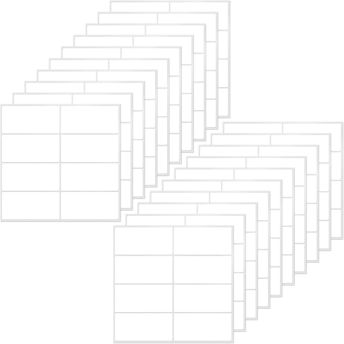 FINDAT Rectangle Label Stickers 1.57×0.75 Inch Vinyl Removable White Sticker Waterproof Writable File Folder Moving Labels for Boxes Home Office Labeling 160 PCS