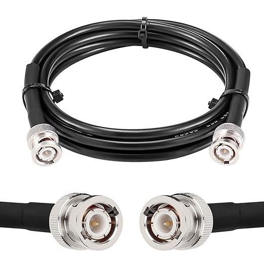 BNC Cable - 6FT RG58 50 ohm Male to Male Coax Cables Low Loss BNC Extension Coaxial Cable with for Antennas, RF Radios, Modems, Oscilloscopes, Spectrum, etc (Black)