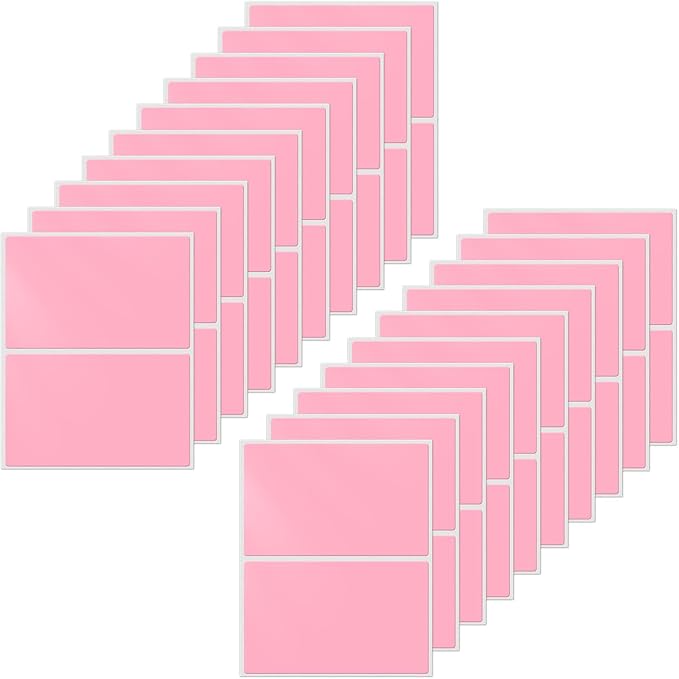 FINDAT Color Coding Stickers Rectangle 3×2 Inch Vinyl Pink Sticker Removable Waterproof Writable File Folder Moving Labels for Boxes Home Office Marking 40 PCS