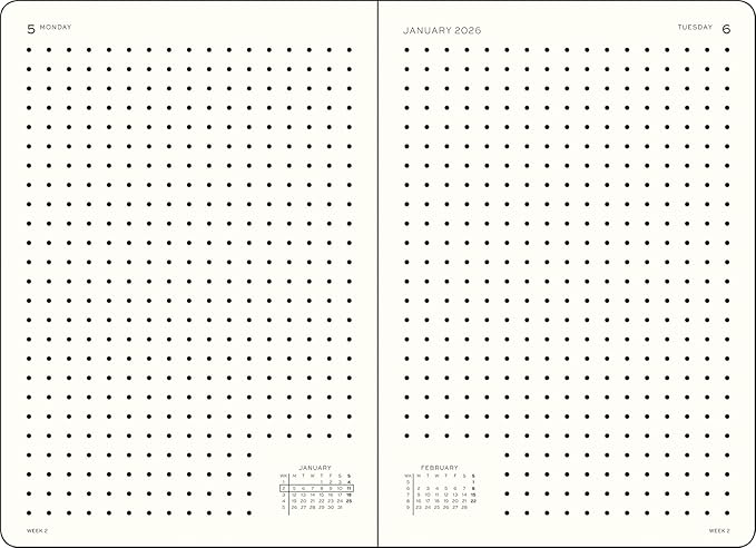 LEUCHTTURM1917 - Daily Planner 2026, Hardcover, Medium (A5), Dotted, Dusty Rose (Jan 1 - Dec 31, 2026)