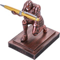 Knight Pen Holder Desk Ornament Resin Pencil Holders Desk Accessories and Organizer For Men with a Cool Pen (Bronze)