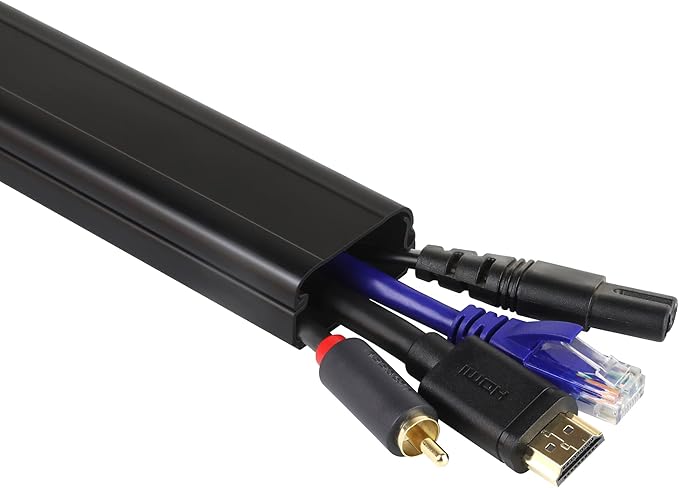 ZhiYo TV Cord Cover for Wall, 32 inch Cable Concealer, Cord Hider for Wall Mounted TV, Paintable Wire Cover to Hide Wires, Black Cable Raceway Kit, 2X L15.8in W1.5in H0.75in