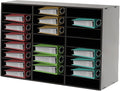24 Slot Paper Organizer 24 Compartment Classroom Mailbox Adjustable Mail Sorter Desktop File Sorter, Paper Trays for Classroom, Office, Home (Black)
