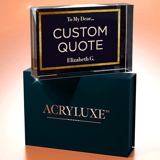 Custom Acrylic Sign Personalized, Custom Desk Name Plate, 18 Styles, (4"x6"), With Gift Box, USA Made by Acryluxe. (Folsom)