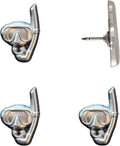 Snorkel Push Pins - Silver Snorkel Map Pins for Cork Boards, Maps, or Lapel Use - Designed in USA - Set of 4