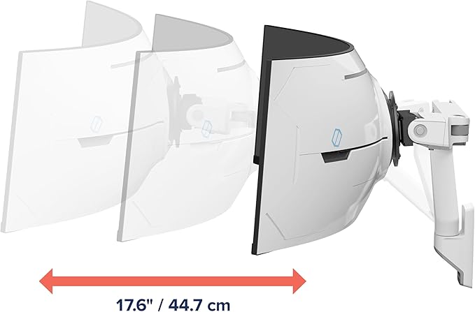 Ergotron – HX VHD Premium Heavy Duty Gaming Monitor Arm, Single Monitor Wall Mount – for 1000R Curved Ultrawide Monitors Up to 57 Inches, 9-14 Inches Depth, VESA 75x75mm or 100x100mm – White