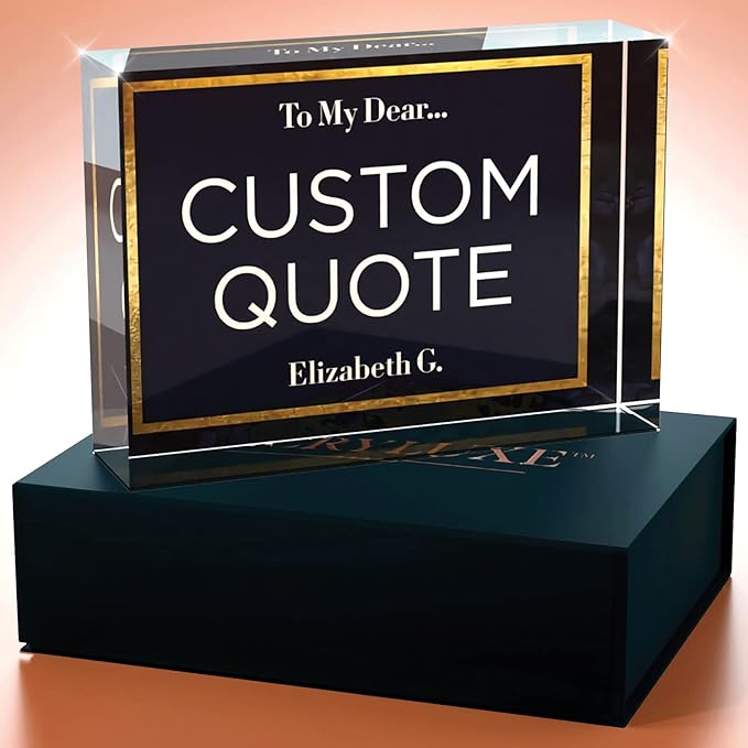 Custom Acrylic Sign Personalized, Custom Desk Name Plate, 18 Styles, (5"x7"), With Gift Box, USA Made by Acryluxe. (Folsom)