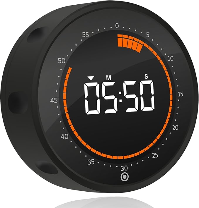 Digital Visual Timer, 60 min Countdown & Count up, Large Screen for Kids & Senior, Magnetic, Kitchen Cooking, Gym, Classroom, Productivity time Management Tool for Autism & ADHD